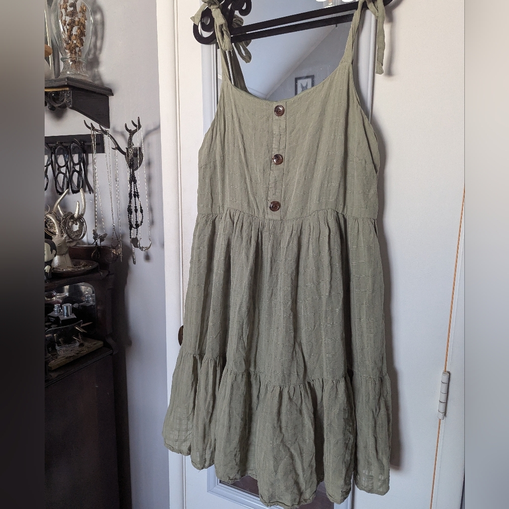Torrid Olive Green Button-Front Dress